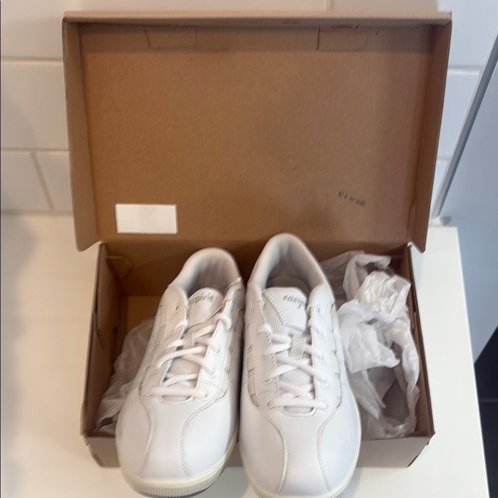 Easy Spirit White and Light Gray Sneakers